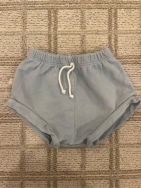Light Blue Cotton Terry  Shorts